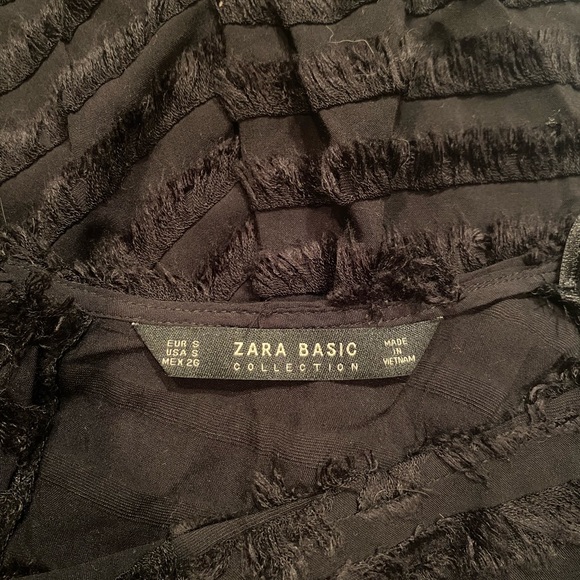 Zara Black Blouse Self Tie Open Back - Picture 5 of 5